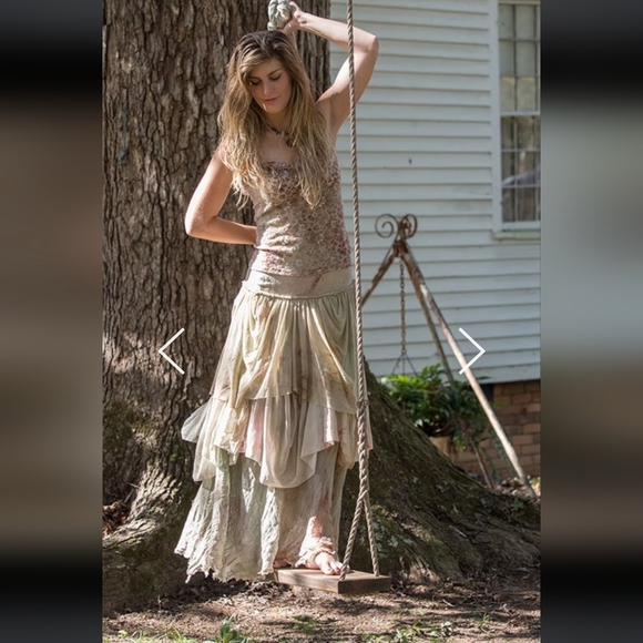 Robin Kaplan Lace Mesh Tank Top Sheer Langenlook Fairy Handmade Designer M - Picture 10 of 10